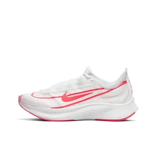 Nike Zoom Fly 3 Амортизаторы Shock противоскользящие низкие топы с карбоновыми вставками кроссовки для бега Marathon женские белые красные