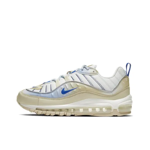 Nike Air Max 98 Low Топ Air Cushion Беговые кроссовки Женские Перламутровый Синий
