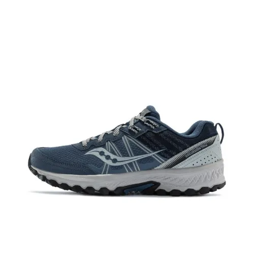 Saucony Excursion Slip-Resistant Abrasion-Resistant Lightweight Support Low-Top Trail Running Shoes Men's Blue Gray Сaucony Excursion Противоскользящий Устойчивый к Износу Легкий Низкий Верх Кроссовки для Бега по Пути Мужские Синий Серый