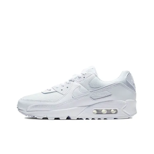 Nike Air Max 90 Low Топ Беговые кроссовки Женские Дымчато-серый Белый