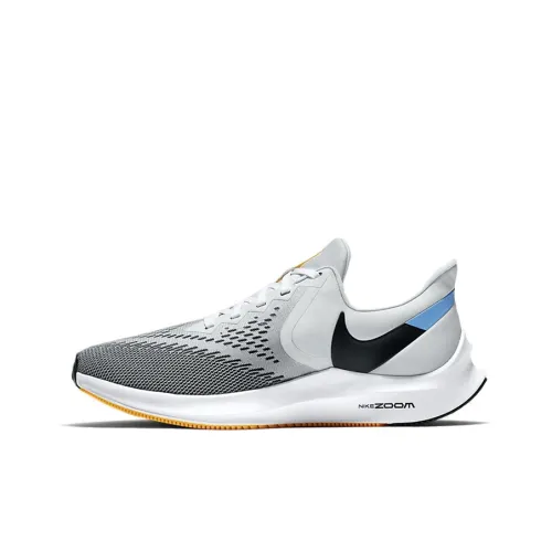 Nike Zoom Winflo 6 Амортизаторы Slip-resistant Низкий топ Марафон Беговые кроссовки Унисекс Белый Золото Оранжевый
