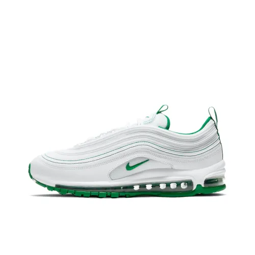 Nike Air Max 97 Low Топ Air Cushion Повседневные Беговые кроссовки Унисекс Зеленый Белый