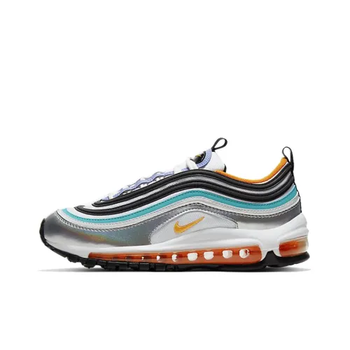 Nike Air Max 97 Low Топ Марафон Беговые кроссовки Женские Серебряный Синий