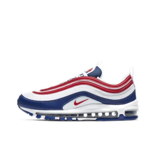 Nike Air Max 97 Low Топ Air Cushion Беговые кроссовки Мужские Белый Синий Красный