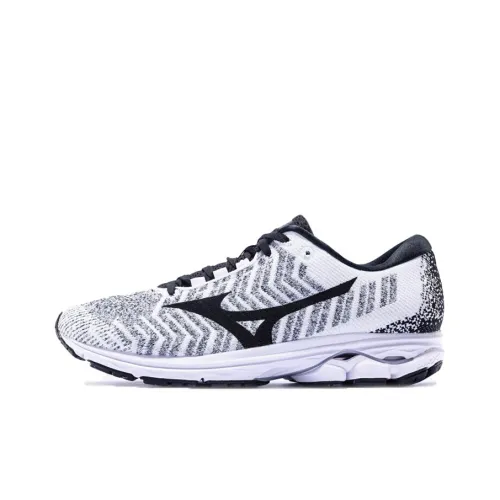 Mizuno Wave Rider Waveknit 3 Противоскользящие Устойчивые к износу Дышащие Низкие Беговые кроссовки Мужские Черные Серые