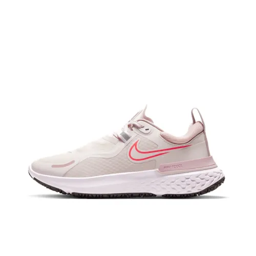 Nike React Miler 1 Амортизаторы Slip-resistant Низкий топ Повседневные беговые кроссовки Женские Светло-розовый Белый