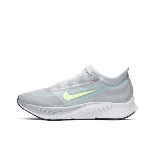 Nike Zoom Fly 3 Амортизаторы Шок Устойчивость к Сцеплению Низкий Топ Повседневные Беговые Кроссовки Женские Серый Зеленый
