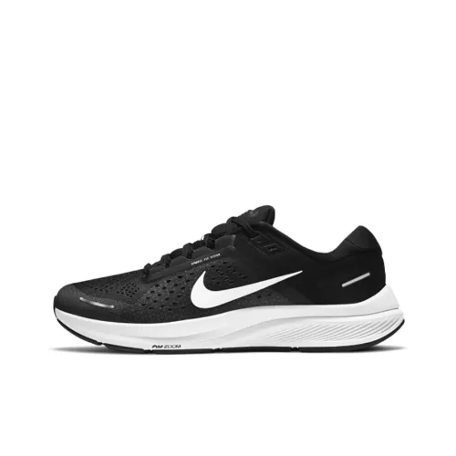 Nike Zoom Structure 23 Устойчивый к истиранию Дышащие Низкие Беговые кроссовки Мужские Черные Белые