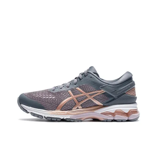 Asics Gel Kayano 26 Low Top Беговые кроссовки Женские Серый Золото Ширина D