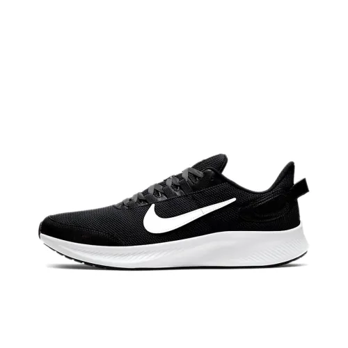 Nike Run All Day Shock Absorbers Slip-Resistant Low Top Casual Running Shoes Men's Black White Найк Run All Day Shock Absorbers Противоскользящие Низкие Кроссовки для Бега Повседневные Мужские Черно-Белые