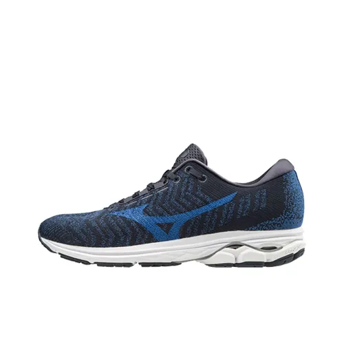 Mizuno Wave Rider Waveknit 3 Low Топ Беговые кроссовки Унисекс Синий Черный
