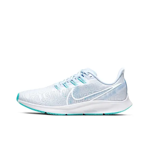 Nike Pegasus 36 Амортизаторы Slip-resistant Низкие Беговые кроссовки Женские Белые Синие Универсальные
