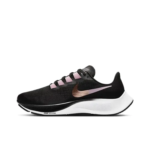 Nike Pegasus 37 Амортизаторы Slip-on Беговые кроссовки Женские Черные Розовые
