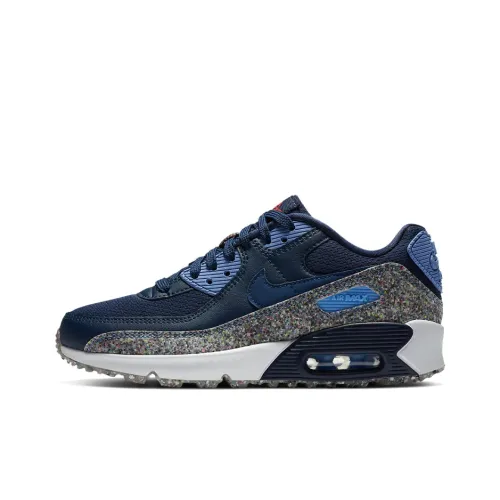 Nike Air Max 90 Low Беговые кроссовки GS Темно-синие и серые