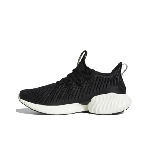 Adidas AlphaBounce Амортизация Низкий Топ Марафон Беговые кроссовки Унисекс Черный Белый