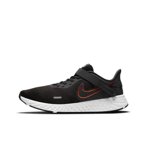 Nike REVOLUTION 5 Slip-resistant Abrasion-resistant Low Top Беговые кроссовки Унисекс Черный Белый Оранжевый