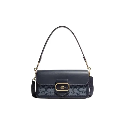 COACH Morgan Коровья кожа с текстилем сумка на плечо сумка через плечо женская черная