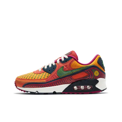 Nike Air Max 90 Амортизация Износостойкий Низкий Топ Беговые кроссовки Мужские Оранжевый Зеленый