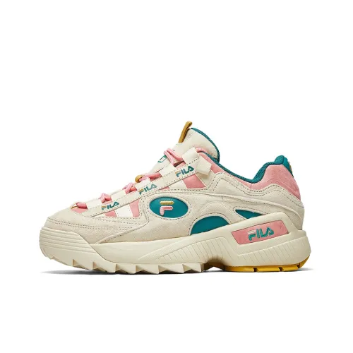 FILA D Formation Low Топ Марафон Беговые кроссовки Женские Белый Зеленый Розовый