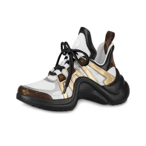 LOL x LOUIS VUITTON Archlight Low Топ Беговые кроссовки Женские Черный Белый Золото