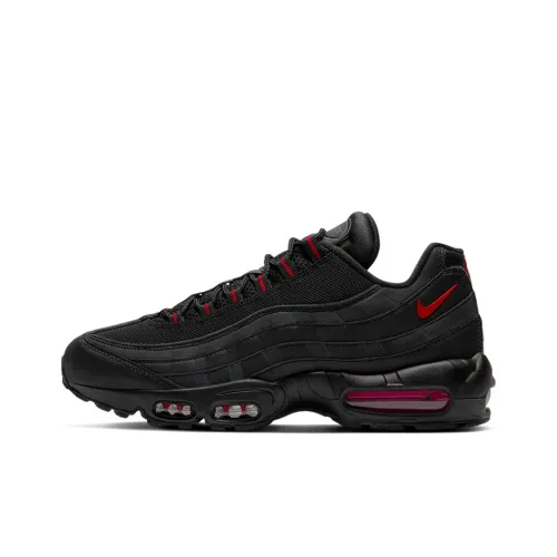 Nike Air Max 95 Low Топ Air Cushion Беговые кроссовки Мужские Черный Красный Серый