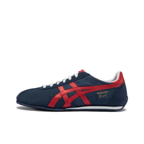 Onitsuka Tiger Runspark Амортизация Противоскользящий Легкий Низкий Топ Тренировочные Беговые Кроссовки Унисекс Темно-синий Красный