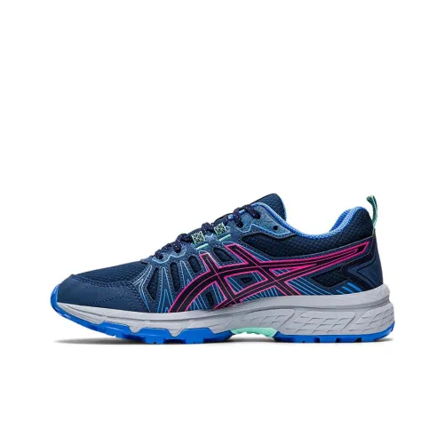 Asics Gel Venture 7 Low Топ Беговые кроссовки Женские Синие Розовые