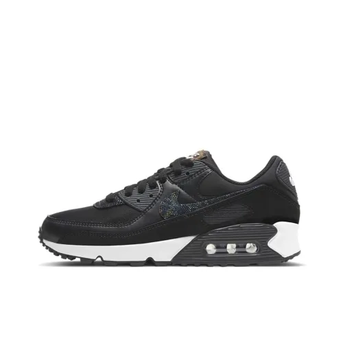 Nike Air Max 90 Low Топ Повседневные Беговые Кроссовки Женские Черный Белый