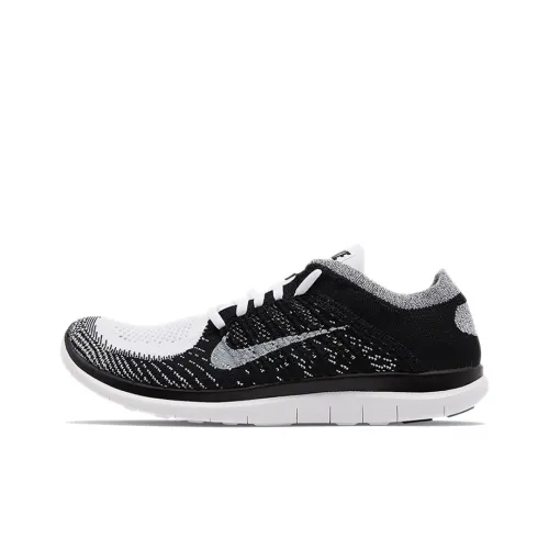 Nike Free RN 4,0 Амортизаторы Slip-resistant Низкий топ Повседневные беговые кроссовки Мужские Черно-белые