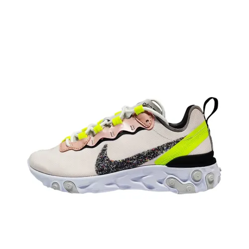Nike React Element 55 Non Slip Легкий Низкий Топ Повседневные Беговые Кроссовки Женские Розовые