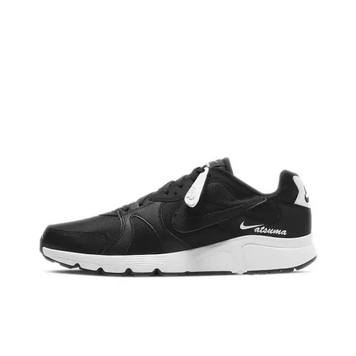 Nike Atsuma Shock Absorbers Slip-Resistant Abrasion-Resistant Low Top Беговые кроссовки Мужские Черно-Белые