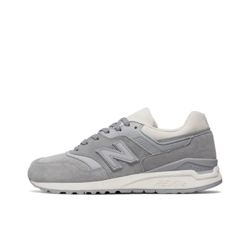 New Balance NB 997 Амортизация Низкий Топ Беговые кроссовки Унисекс Серый Белый D Ширина