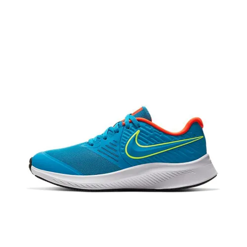 nike Star Runner 2 Slip-Resistant Abrasion-Resistant Shock Absorbers Low Top Casual Running Shoes GS Blue Yellow Orange