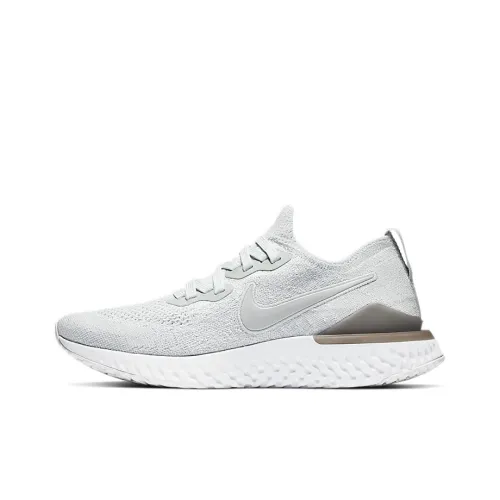 Nike Epic React Flyknit 2 Амортизаторы противоскользящие устойчивые к истиранию низкий топ беговые кроссовки женские серый белый