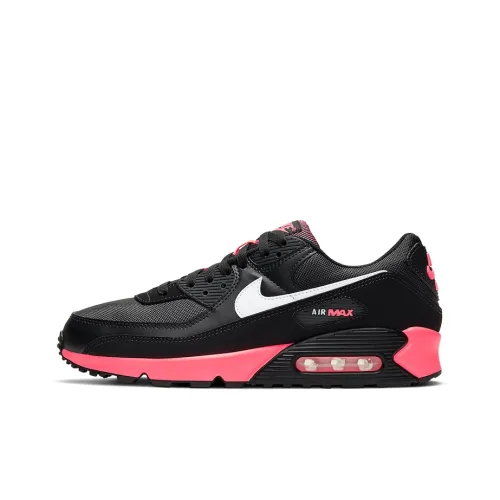 Nike Air Max 90 Low Топ Беговые кроссовки Мужской Черный Розовый Белый