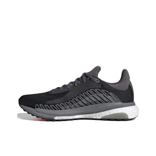 Adidas Solarglide St 3 Slip-Resistant Low Top Беговые кроссовки Мужские Черный Розовый Белый