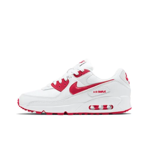 Nike Air Max 90 Амортизация Низкие Кроссовки для Бега Унисекс Красные Белые