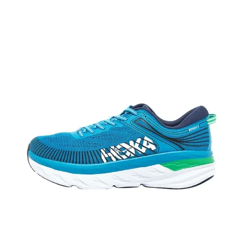 HOKA ONE ONE Bondi 7 Low Топ Беговые кроссовки Мужской Синий Зеленый