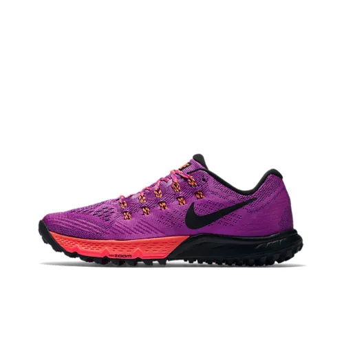 Nike Air Zoom Terra Kiger 3 Амортизирующие низкие беговые кроссовки с противоскользящим эффектом женские розово-фиолетовые