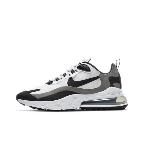 Nike Air Max 270 React Low Топ Беговые кроссовки Унисекс Черный Белый Серый Воздушная подушка