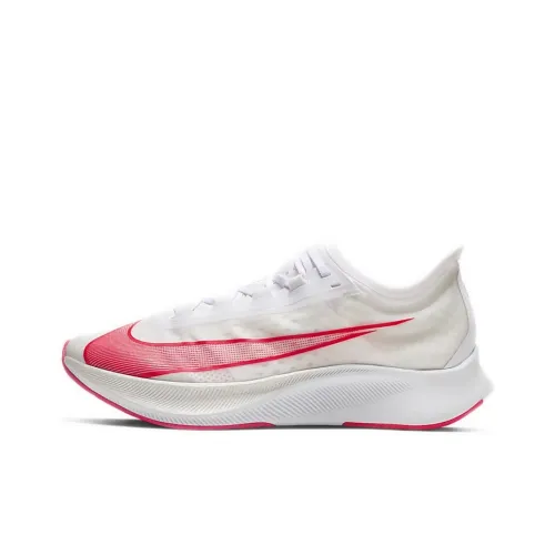 Nike Zoom Fly 3 Амортизаторы Slip-resistant Низкий топ Повседневные беговые кроссовки Унисекс Белый Красный