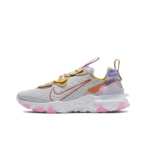 Nike React Vision Non Нижняя юбка Легкий Низкий Топ Беговые кроссовки Женские Белый Золотой