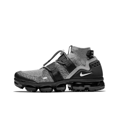 nike VaporMax Flyknit MID Топ Повседневный Беговые кроссовки Унисекс Черный Серый
