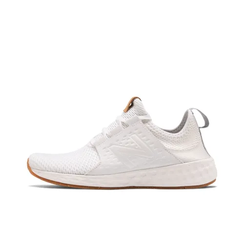 New Balance NB Свежий Foam Cruzv1 Амортизация Покрытие Быстросохнущий Поддержка Низкий Топ Марафон Беговые кроссовки Женские Белые