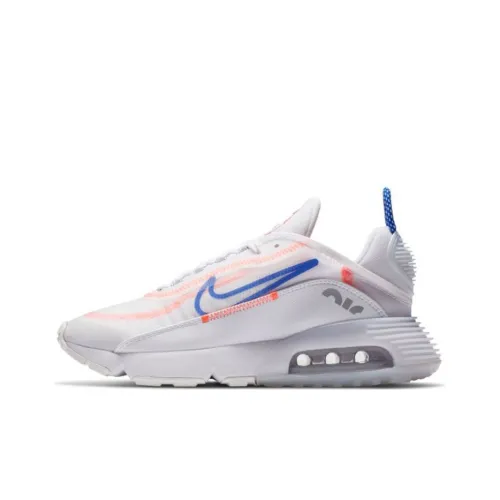 Nike Air Max 2090 Slip-on Резистентный Низкий Топ Воздушная Подушка Повседневные Беговые Кроссовки Женские Белый Синий Красный