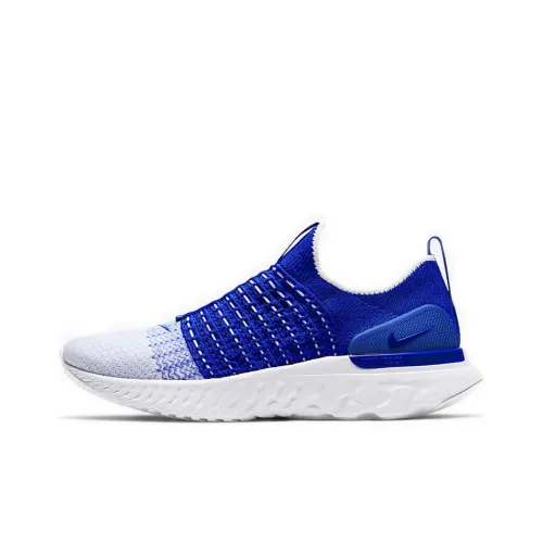 Nike React Phantom Run Flyknit 2 Амортизаторы Shock Absorbers Противоскользящие Низкие Беговые кроссовки Мужские Синие Белые