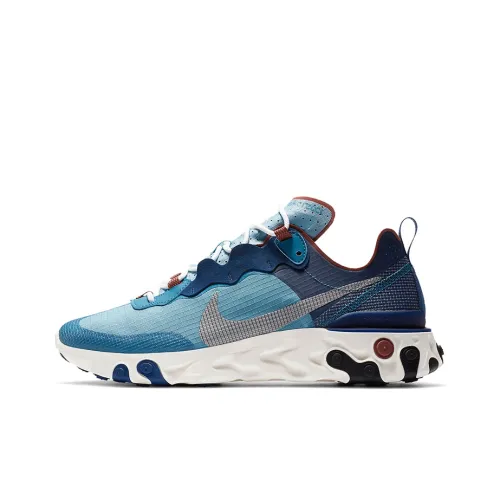 Nike React Element 55 Амортизаторы Slip-resistant Abrasion-resistant Низкий топ Беговые кроссовки Unisex Coastal Blue