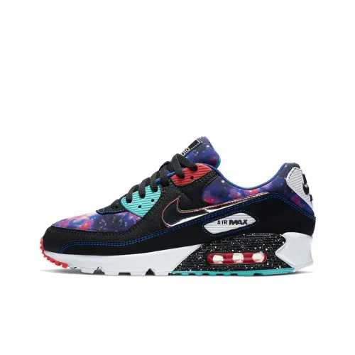 Nike Air Max 90 Low Топ Air Cushion Беговые кроссовки Мужской Черный Синий Серебряный