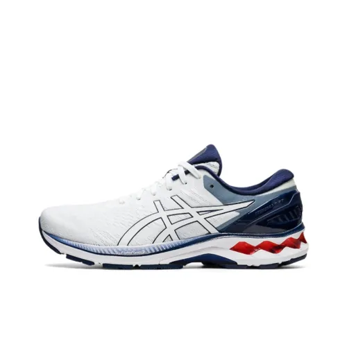 Asics Gel Kayano 27 Low Топ Беговые кроссовки Мужские Белый Синий