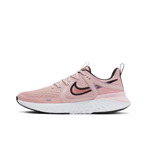 Nike Legend React 2 Амортизаторы Slip-resistant Низкий топ Повседневные Беговые кроссовки Женские Розовый Белый